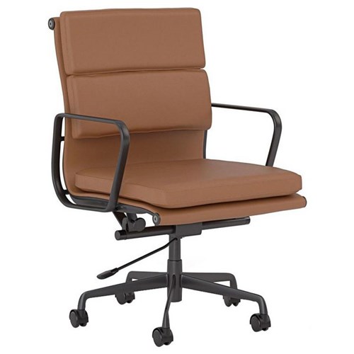 Vogue Midback Boardroom Chair With Arms Unassembled Tan