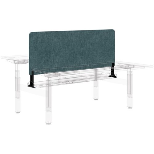 Fiord Centre Desk Screen 1200x600mm Black Brackets Keylargo/Atlantic