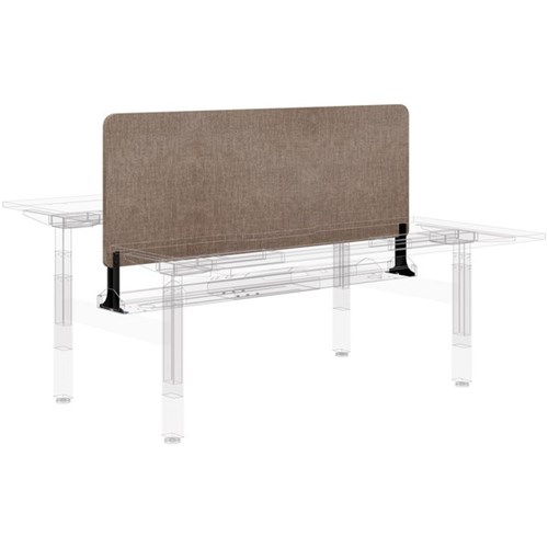Fiord Centre Desk Screen 1200x600mm Black Brackets Keylargo/Pumice