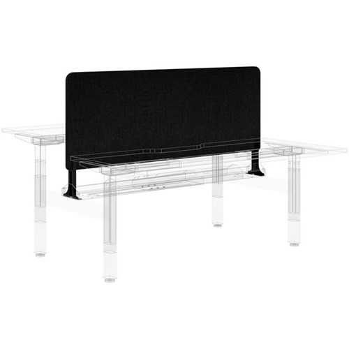 Fiord Centre Desk Screen 1800x600mm Black Brackets Keylargo/Ebony