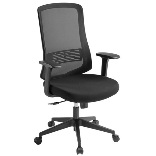 Eden Meteor Task Chair Mesh Back With Arms Assembled Black