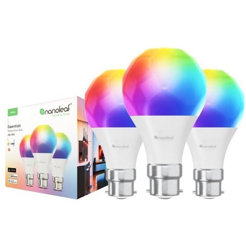 Nanoleaf Essentials B22 Smart Bulb, Pack of 3 