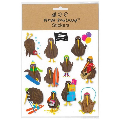 New Zealand Playful Kiwi Sticker Set