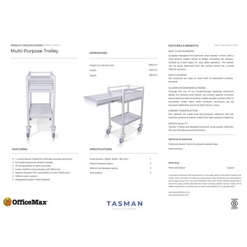 Tasman Multi-Purpose Medical Trolley