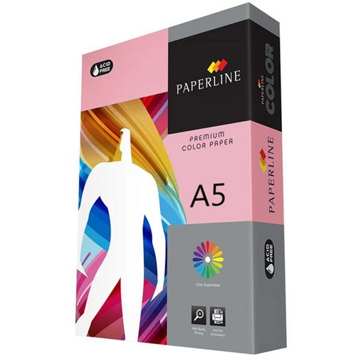 Paperline A5 80gsm Pink Copy Paper, Pack of 500