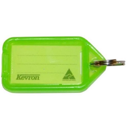 Kevron ID5 Security Key Ring Tag 56x30mm Green, Pack of 50