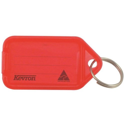 Kevron ID5 Security Key Ring Tag 56x30mm Red, Pack of 50