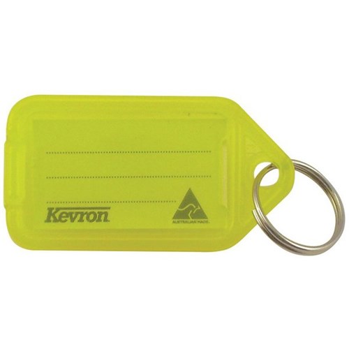 Kevron ID5 Security Key Ring Tag 56x30mm Yellow, Pack of 50