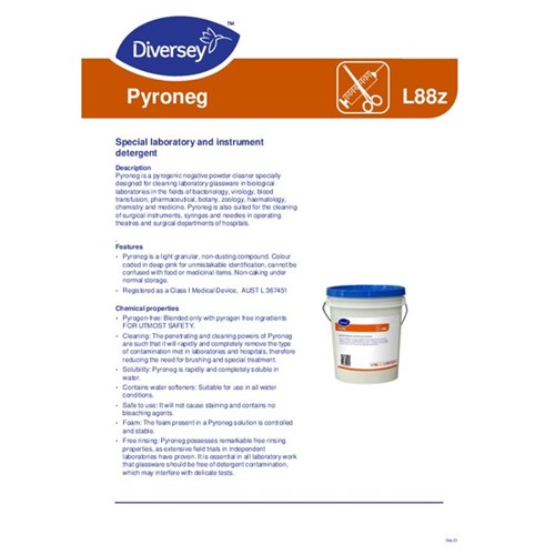 Diversey Pyroneg Special Laboratory and Instrument Detergent 3kg, Carton of 3