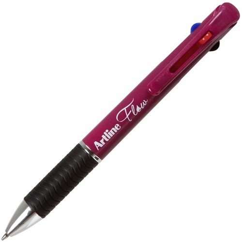 Artline Flow Retractable Ballpoint Pen Burgundy