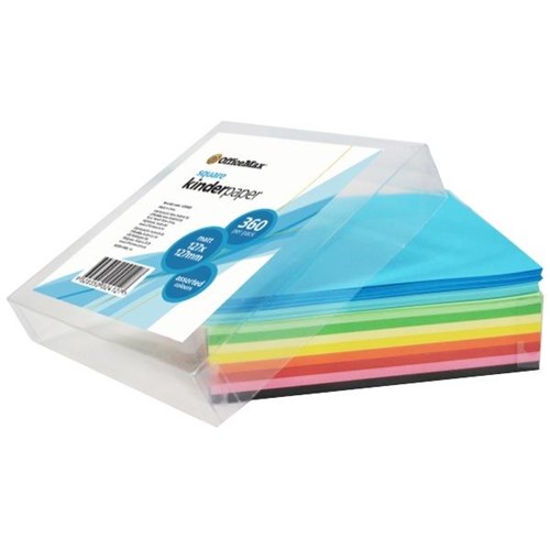 OfficeMax 127x127mm 80gsm Assorted Colours Kinder Paper Squares, Pack of 360