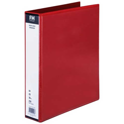 FM Overlay Ringbinder A4 38mm 2 Ring Red