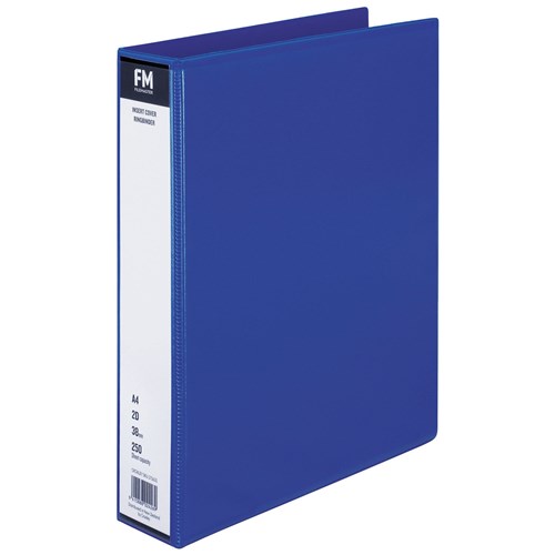 FM Overlay Ringbinder A4 38mm 2 Ring Blue