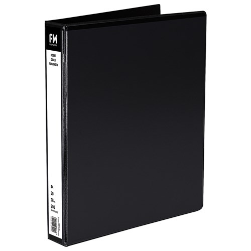 FM Overlay Ringbinder A4 26mm 3 Ring Black