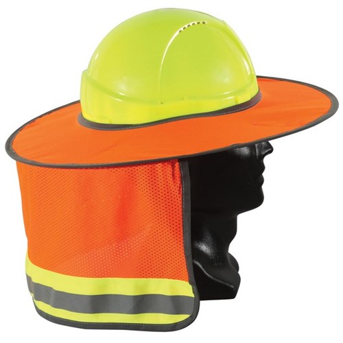 Full Brim Sun Shield For Hard Hat Hi Vis Orange