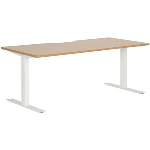 Amplify Single User Desk Scallop Top 1500mm Beech/White