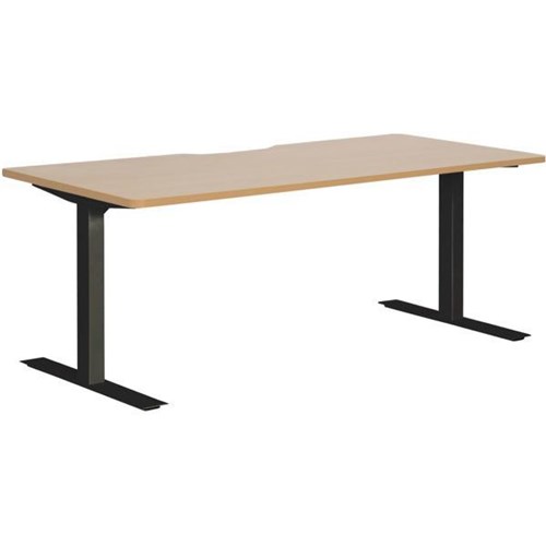 Amplify Single User Desk Scallop Top 1500mm Beech/Black