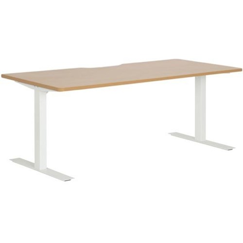 Amplify Single User Desk Scallop Top 1800mm Beech/White