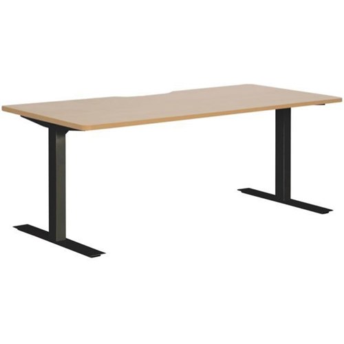 Amplify Single User Desk Scallop Top 1800mm Beech/Black