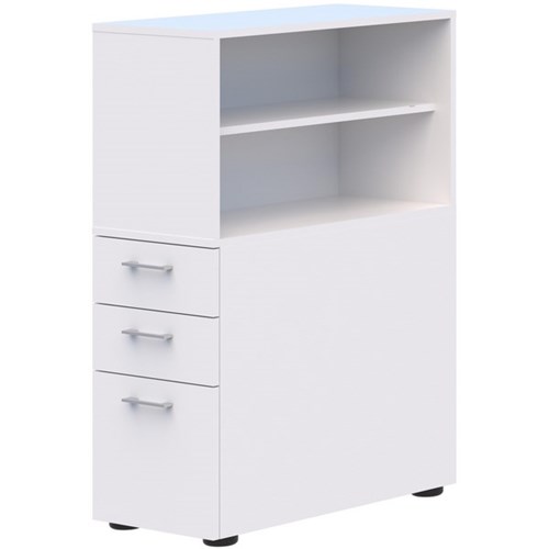 Mascot 3 Drawer Pedestal Right Open Shelf Snowdrift  400mm