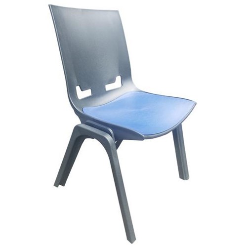 Hitch Stackable Chair Charcoal/Sky Blue