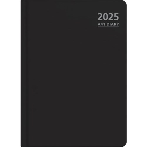 OfficeMax A41 1/2 Hour Appointment Diary A4 1 Day Per Page 2025 Black