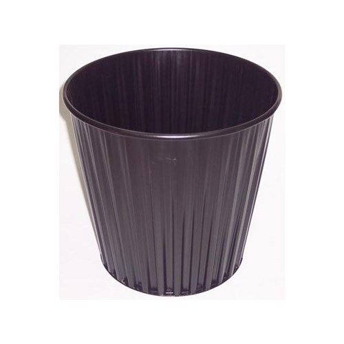 Fluteline Metal Rubbish Bin 15L 30cm Black