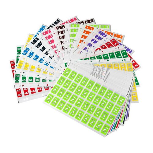 Codafile Alphabetical Labels A-Z 162577 25mm Assorted Colours 1040 Labels