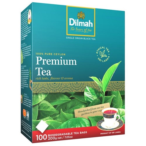 Dilmah Premium Tagless Tea Bags, Box of 100