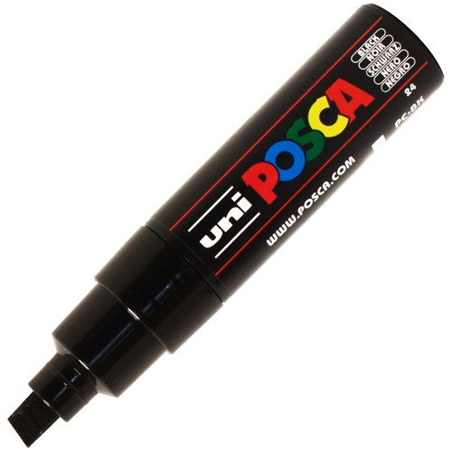 uni POSCA Poster Paint Marker Pen Bold Chisel Tip Black