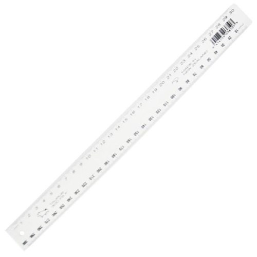 Taurus Plastic Ruler 30cm White