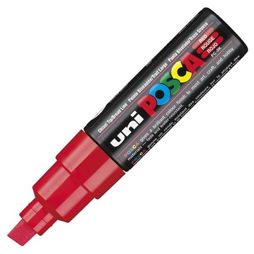 uni POSCA Poster Paint Marker Pen Bold Chisel Tip Red