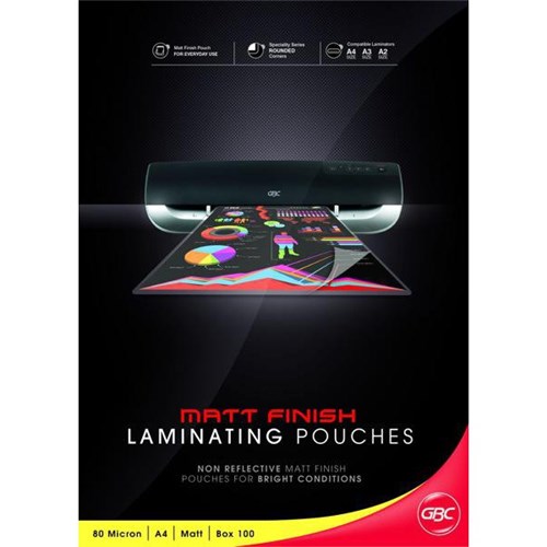 GBC Ibico A4 Laminating Pouches Matt 80 Micron, Pack of 100