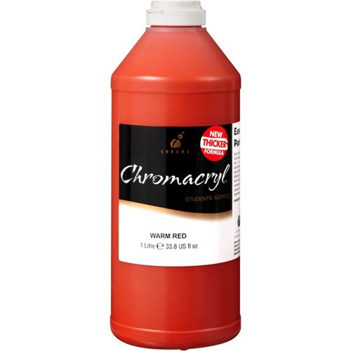 Chromacryl Student Acrylic Paint 1L Warm Red