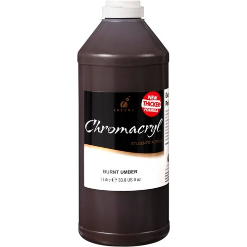 Chromacryl Student Acrylic Paint 1L Burnt Umber