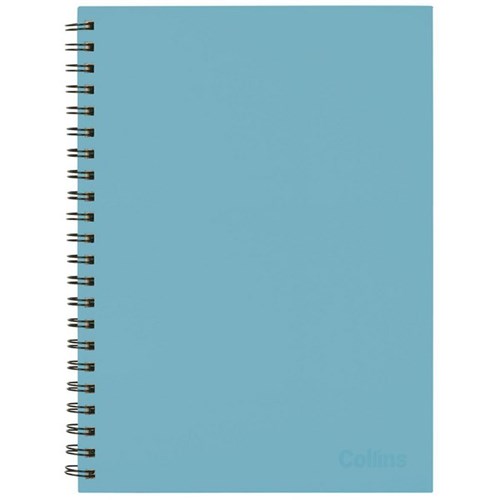 Collins A4 Hard Cover Spiral Notebook Sky Blue 200 Pages