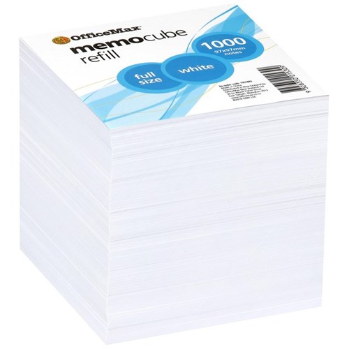 OfficeMax Memo Cube Refill 97x97mm Full Size White