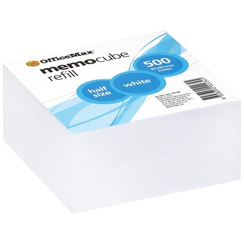 OfficeMax Memo Cube Refill 97x97mm Half Size White