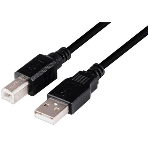 Dynamix USB 2.0 USB-A Male to USB-B Male Connector Cable Black 1 Metre