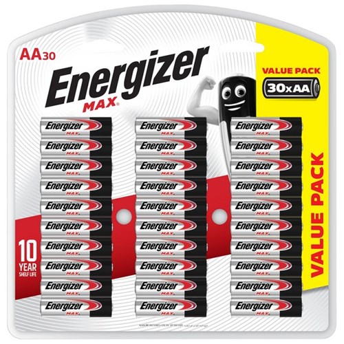 Energizer Max AA Alkaline Batteries, Pack of 30