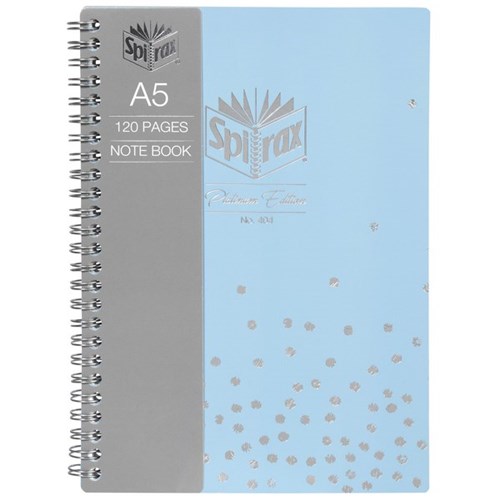 Spirax A5 Platinum Spiral Notebook Assorted Colours 120 Pages