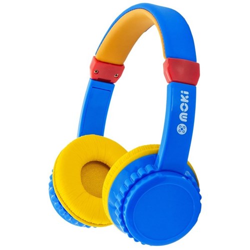 Moki Play Safe Volume Limited Headphones Blue/Yellow