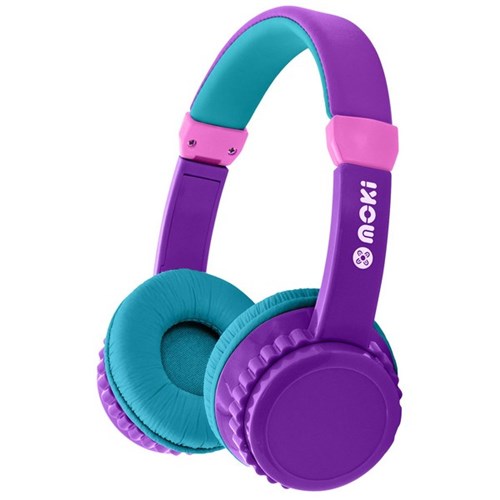 Moki Play Safe Volume Limited Headphones Purple/Aqua