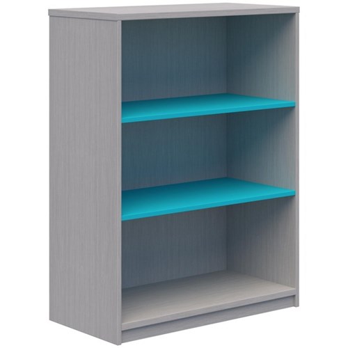 Accent Ako Bookcase 1200mm Silver Strata/Caribbean Natural