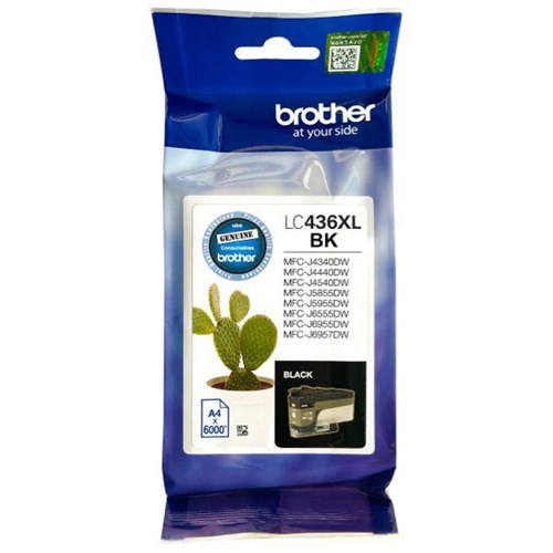 Brother LC436XLBK Black Ink Cartridge High Yield