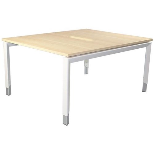 Oblique 2 User Height Adjustable Desk Back to Back 1800mm Maple/Snow