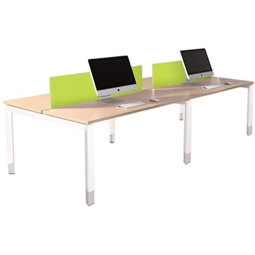 Oblique 4 User Height Adjustable Desk Back to Back 1800mm Maple/Snow