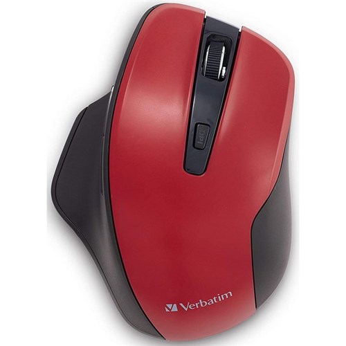 Verbatim Silent Ergonomic Wireless LED Mouse Red