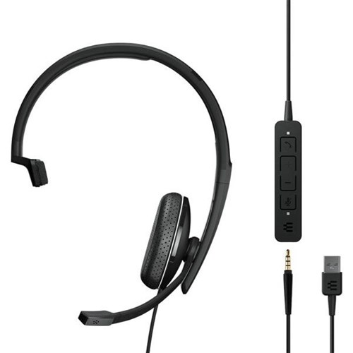 EPOS Sennheiser Adapt 135T USB II MS Wired Monaural Headset with 3.5mm Jack