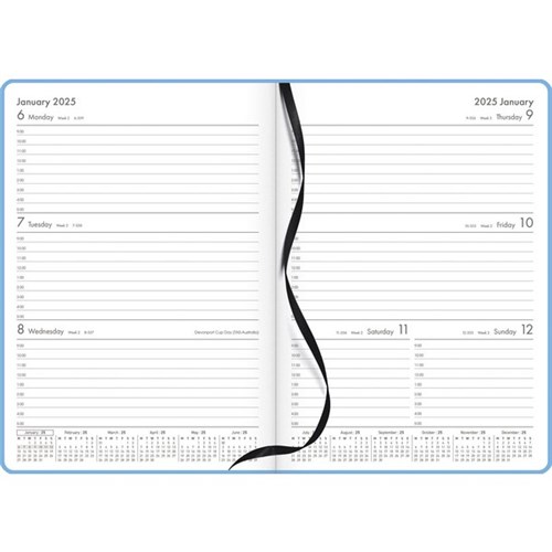 OfficeMax A53 1 Hour Appointment Diary A5 Week To View 2025 Blue